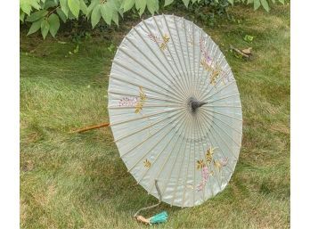 BAMBOO PARASOL WITH FLORAL EMBROIDERY