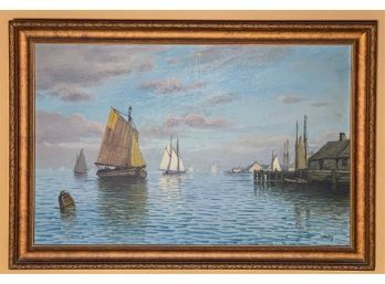 T. BAILEY (1860-1938) 'SHIPS IN HARBOR'