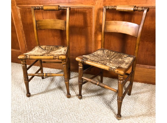 PAIR OF HITCHCOCK MAPLE SIDE CHAIRS