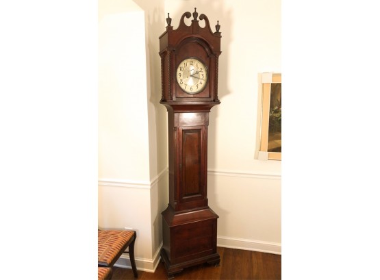 MAHOGANY GRANDFATHER CLOCK with CHIME