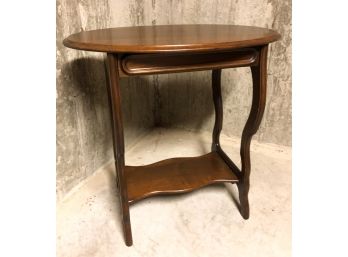 OVAL TOP MAHOGANY (1) DRAWER END TABLE