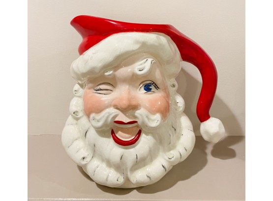 1950`S HAND PAINTED 'WINKING' SANTA CLAUS PITCHER