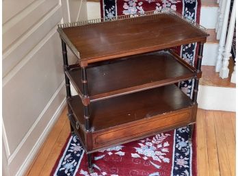 (3) TIERED (1) DRAWER STAND W LION HEAD PULLS