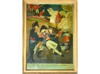 REVERSE GLASS PAINTING 'WOUNDING OF LORD NELSON'