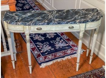 SHERATON STYLE PAINTED CONSOLE TABLE w FAUX MARBLE