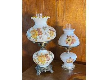 (2) VICTORIAN STYLE HURRICANE TABLE LAMPS