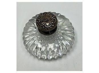 CUT GLASS AND SS PAPERWEIGHT