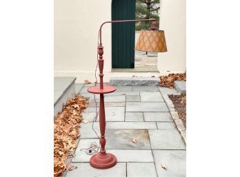 TURNED COLUMN FLOOR LAMP IN RED PAINT
