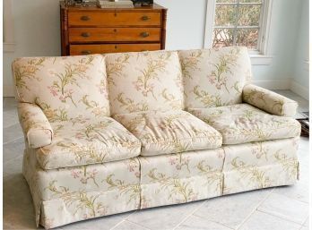 SHEA BROTHERS UPHOLSTERY SOFA w FLORAL MOTIF