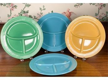 SET (4) FIESTAWARE PARTITIONED DINNER PLATES