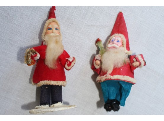 (2) Later Santa Clause Christmas Tree Ornaments