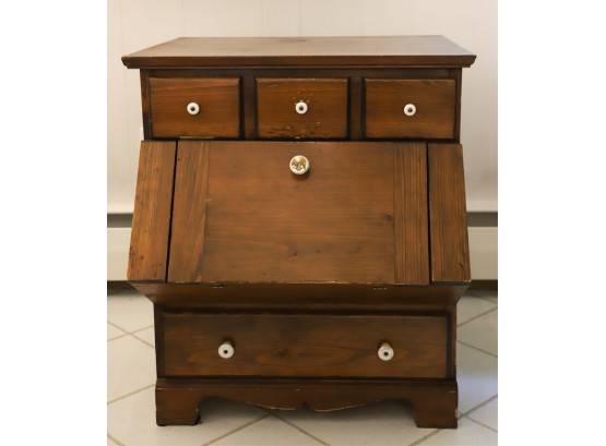 COLONIAL REVIVAL PINE CHEST with PORCELAIN PULLS