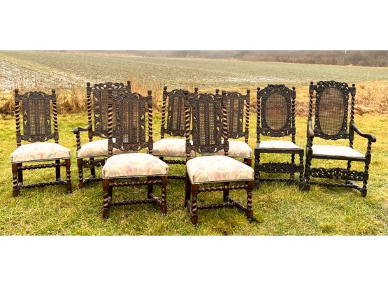 (8) RENNAISSANCE REVIVAL UPHOLSTERED DINING CHAIRS