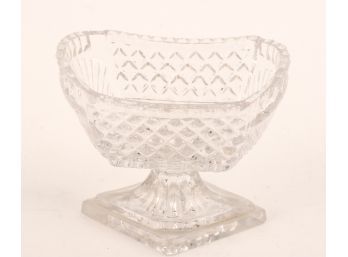 EARLY AMERICAN PRESSED GLASS FOOTED MASTER SALT