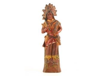 HAND PAINTED BISQUE NATIVE AMERICAN INDIAN