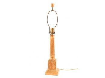 PICKLED WOOD COLUMNAR-FORM TABLE LAMP