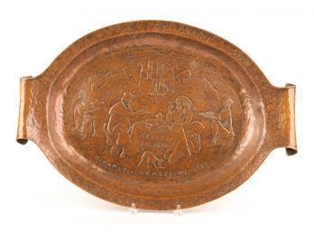 1965 HAND WROUGHT COPPER TOOLED TRAY