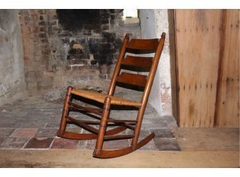 Ladder Back Rocking Chair with Cane Seat