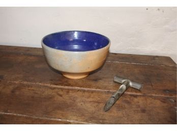 Jugtown  Ware Stoneware Bowl and Apple Core