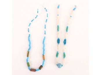 (2) BEADED NECKLACES
