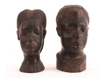 HAND CARVED AFRICAN EBONY WOOD FIGURINES