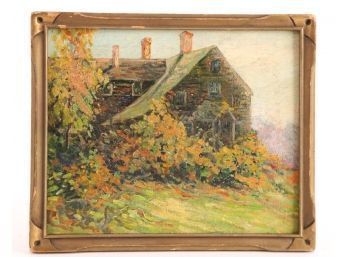 'VERY OLD HOUSE ON GEORGETOWN HILL' OIL on BOARD