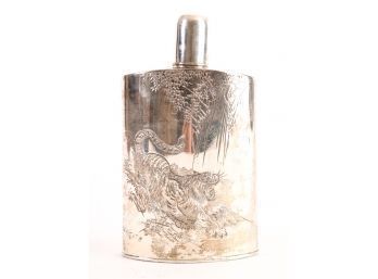 HIP FLASK ENGRAVED with a TIGER