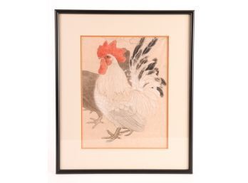 JAPANESE WOODBLOCK PRINT OF A ROOSTER