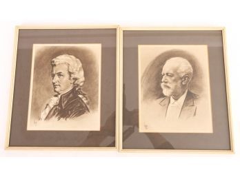 (2) PHOTO MECHANICAL PRINTS OF COMPOSERS