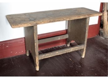 (Early 19th c) Diminutive Bench with Bootjack Ends