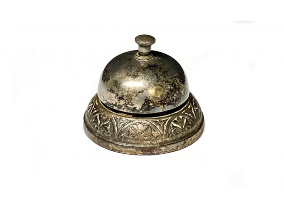 CAST NICKEL PLATED VICTORIAN HOTEL BELL