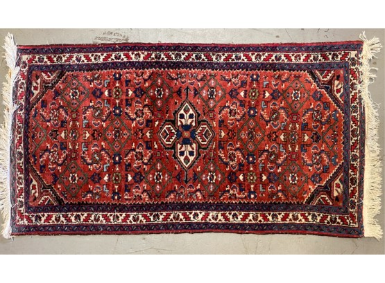 HANDKNOTTED 1940'S HAMADAN AREA RUG IN CLASSIC RED