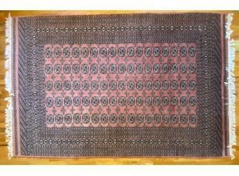 ROOM SIZED HAND KNOTTED BOKHARA  CARPET IN CORAL