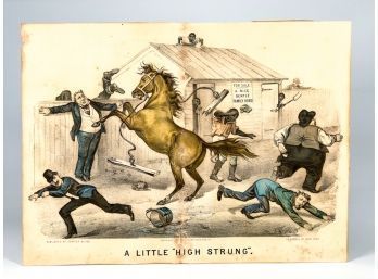'A LITTLE HIGH STRUNG' CURRIER AND IVES PRINT