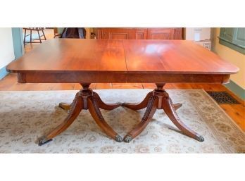 DUNCAN PHYFE STYLE  DOUBLE PEDESTAL DINING TABLE