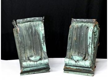 PAIR OF 19th CENTURY COPPER CORBELS