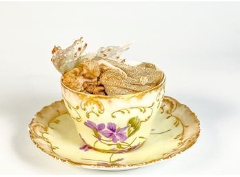 LIMOGES CUP & SAUCER W SLEEPING FAIRY