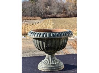 NICE QUALITY PAINTED CAST IRON URN PLANTER