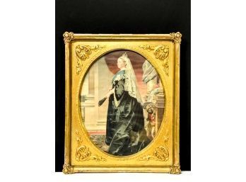 QUEEN VICTORIA LITHO IN NICELY CARVED GILT FRAME