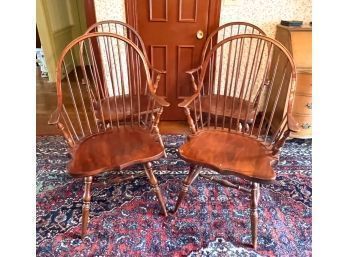 (4) CONTINUOUS ARM WINSOR STYLE CHAIRS