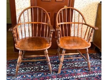 PAIR OF WINDSOR STYLE ARMCHAIRS