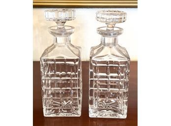 PAIR OF FINE QUALITY (20th C) CRYSTAL DECANTERS