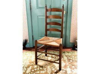 (19th C) MAPLE LADDER BACK SIDE CHAIR