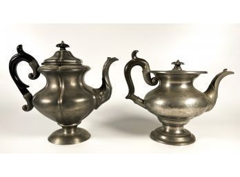 PEWTER TEAPOT by R. SMITH and a SECOND