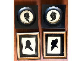 (4) SILHOUETTES OF THE WASHINGTONS & LINCOLNS