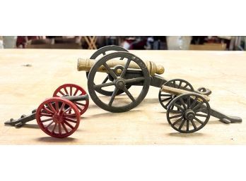 LOT OF (3) TOY CANNONS