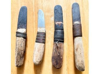 (4) VINTAGE HANDMADE CLAM/OYSTER KNIVES