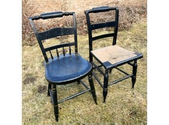 (2) ANTIQUE HITCHCOCK SIDE CHAIRS