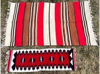 NATIVE AMERICAN AREA RUG W/ TABLE RUNNER