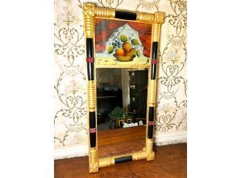 PERIOD EMPIRE REVERSE PAINTED GLASS MIRROR